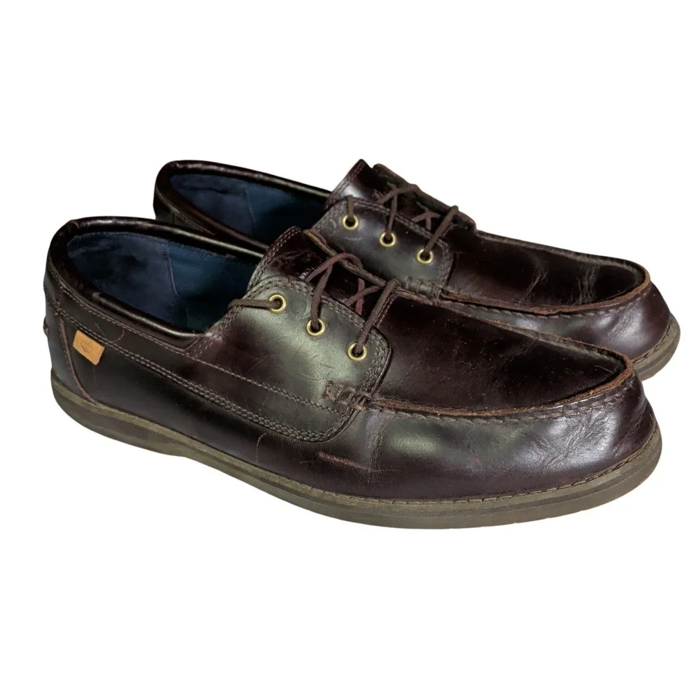 Timberland Classic Boat Shoes Mens Size 12 Brown Leather Deck Yacht Preppy 6267B